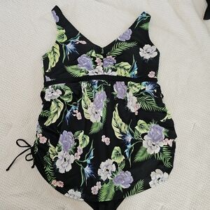 Like New - Lane Bryant Tropical Print Swimsuit One Piece Swimdress